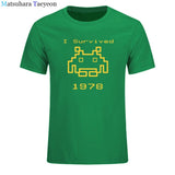 I Survived 1978 Men Tops Tees Gaming T Shirts video game Space Invaders space alien geek nerd pop culture atari Novel t137