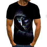 2020 new Cool clown men's T-shirt funny clown face tops 3D printed fashion short-sleeved round neck shirt trendy streetwear