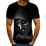 2020 new Cool clown men's T-shirt funny clown face tops 3D printed fashion short-sleeved round neck shirt trendy streetwear