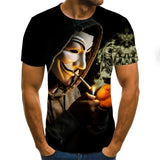 2020 new Cool clown men's T-shirt funny clown face tops 3D printed fashion short-sleeved round neck shirt trendy streetwear