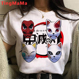 Hot Japanese Anime Demon Slayer Graphic Tees Men Harajuku Cartoon Streetwear Kimetsu No Yaiba Funny T Shirt Unisex T-shirt Male