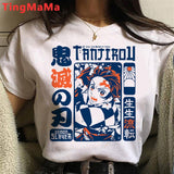 Hot Japanese Anime Demon Slayer Graphic Tees Men Harajuku Cartoon Streetwear Kimetsu No Yaiba Funny T Shirt Unisex T-shirt Male