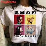 Hot Japanese Anime Demon Slayer Graphic Tees Men Harajuku Cartoon Streetwear Kimetsu No Yaiba Funny T Shirt Unisex T-shirt Male