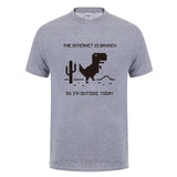 The Internet Is Broken Web Page Computer Dinosaur T-shirt Funny Birthday Gift For Men Boyfriend Husband Programmer Geek T Shirts