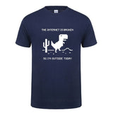 The Internet Is Broken Web Page Computer Dinosaur T-shirt Funny Birthday Gift For Men Boyfriend Husband Programmer Geek T Shirts