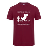 The Internet Is Broken Web Page Computer Dinosaur T-shirt Funny Birthday Gift For Men Boyfriend Husband Programmer Geek T Shirts